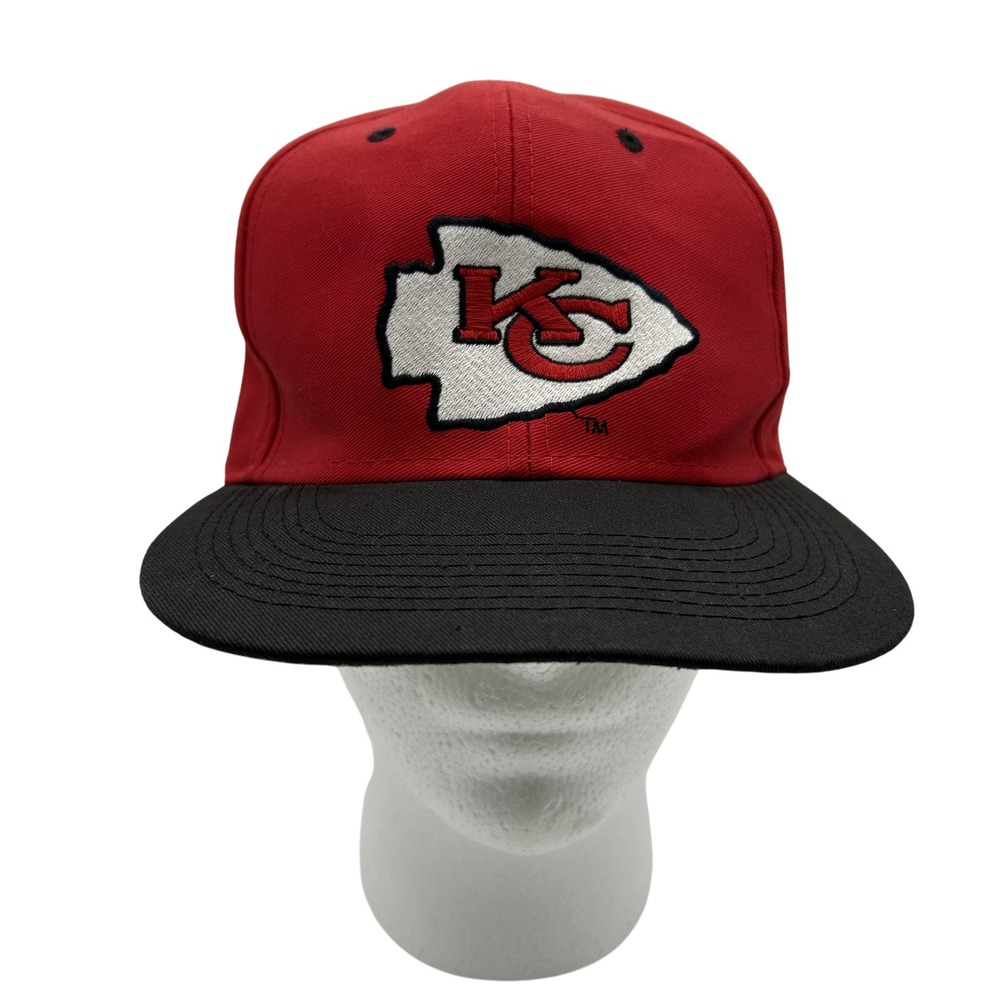 Vintage Kansas City Chiefs Hat Cap Snap Back‎ Red NFL Football Logo 7 90s